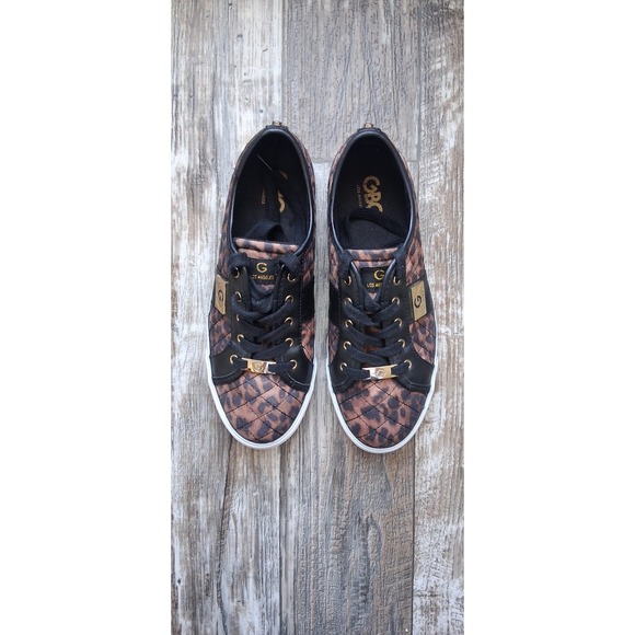 GBG Los Angeles (G by Guess) Backer Quilted Leopard Print Sneakers Boho Fashion - Picture 4 of 5